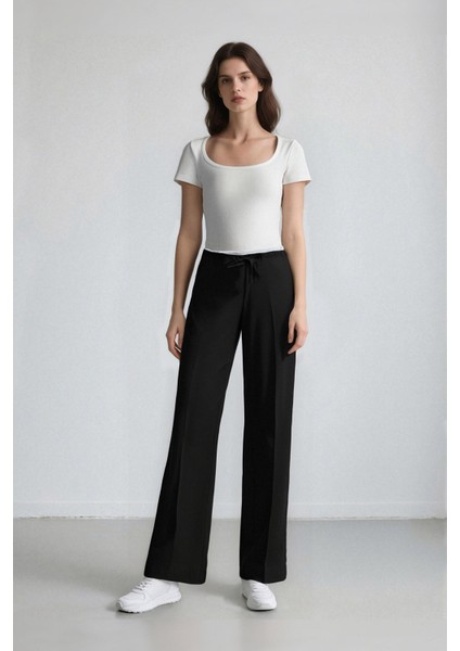 Wide Leg Kumaş Pantolon Normal Bel Geniş Cepli Pensli Bol Paça E2470AX24WN