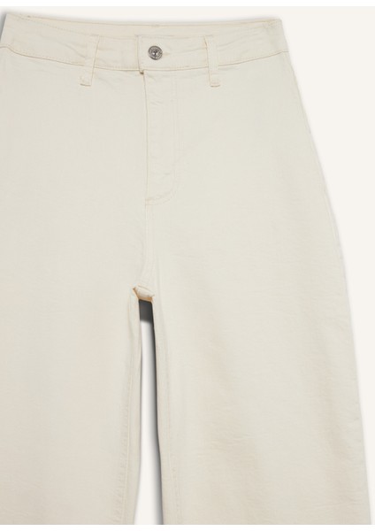 Culotte Yüksek Bel Paça Ucu Kesik Crop Jean Pantolon B5012AX25SM
