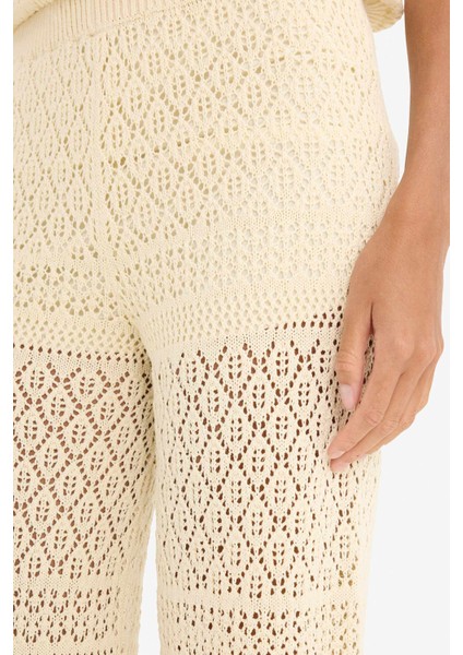 Wide Leg Geniş Paça Ajur Triko Pantolon F3777AX25SM