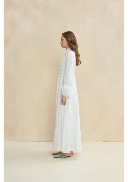 Kadın Brode Desenli Uzun Elbise fiyatları