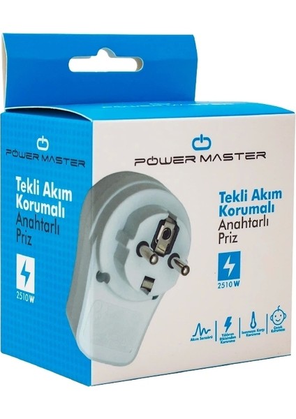 16816 Tekli Beyaz Anahtarlı Akım Korumalı Priz (10A-2510W) (Internet Satışı 100 Tl Altı Yasak) (5047) modelleri