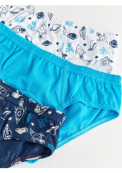 Lcw Kids Lacivert Baskılı Pamuklu Erkek Çocuk Külot 3'lü fiyatları