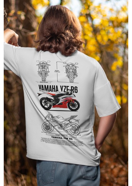 Unisex Yamaha Yzf R6 Oversize Tişört