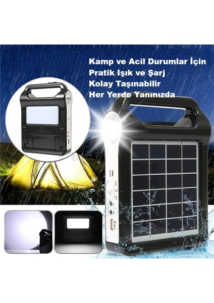 Solar Aydınlatma Sistemi Taşınabilir Powerbank Jeneratör USB Çıkışlı Güneş Enerjili Pratik ve Dayanıklı