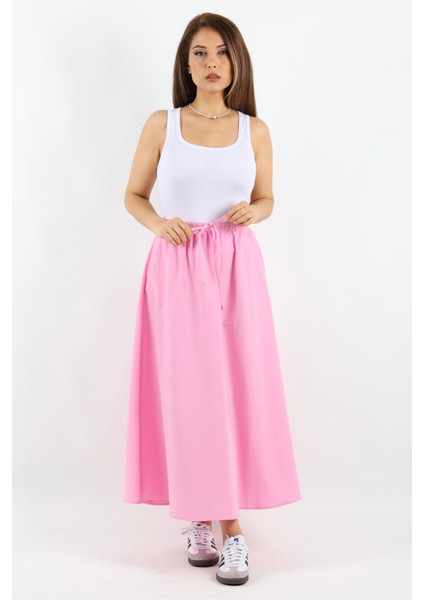 Kadın Alya Pembe Cepli Poplin Etek modelleri