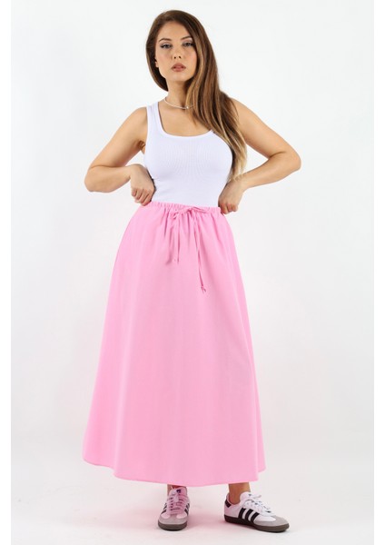 Kadın Alya Pembe Cepli Poplin Etek fırsatları