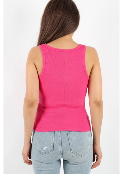 Kadın Cotton Premium Doku Fuşya Pamuklu Basic Fitilli Atlet indirimleri