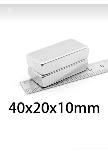 4 Adet 40MM x 20MM x 10MM Çok Güçlü Diktörtgen Neodyum Mıknatıs fiyatları