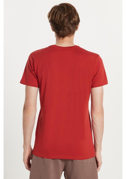 Unisex Slim Fit Dar Kesim %100 Pamuk Yumuşak Dokulu Kiremit Bisiklet Yaka Tişört indirimleri