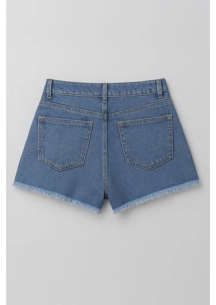 Kadın Yüksek Bel Kemerli Jean Şort Etek modelleri