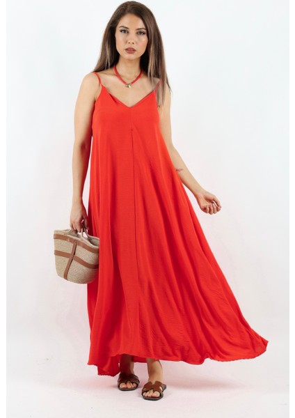Kadın Amore Rahat Kesim Ayarlanır Askılı Mercan Ayrobin Elbise fiyatları