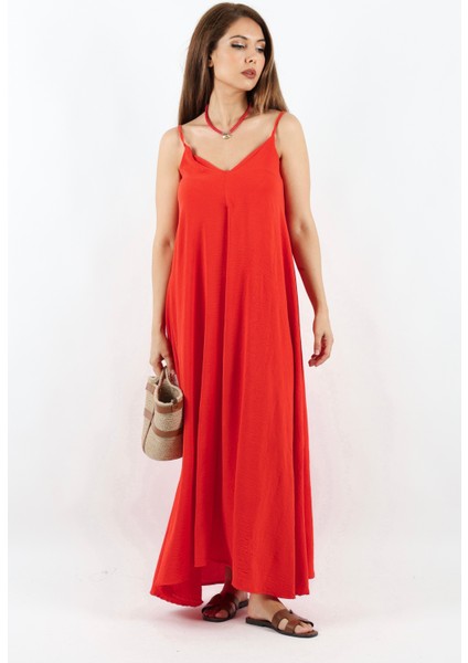 Kadın Amore Rahat Kesim Ayarlanır Askılı Mercan Ayrobin Elbise fırsatları