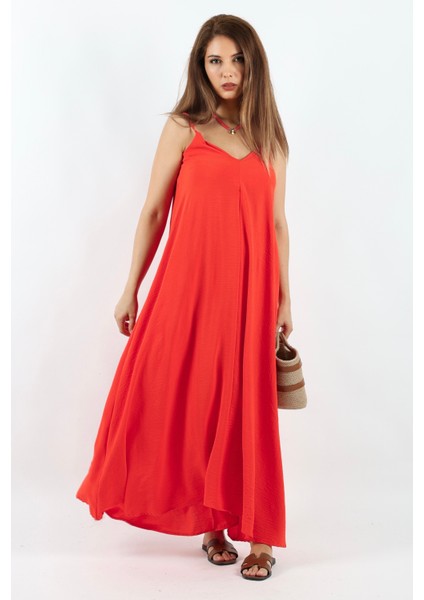 Kadın Amore Rahat Kesim Ayarlanır Askılı Mercan Ayrobin Elbise indirimleri