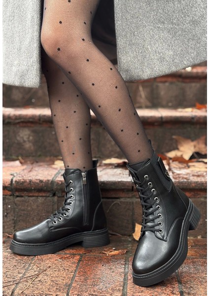 Ceprin Siyah Cilt Bağcıklı Bot fiyatları