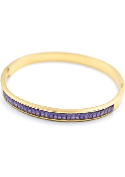 Baget Taşlı Bilezik - Mor