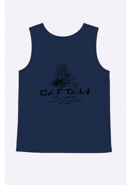 Erkek Kaptan Baskılı %100 Pamuk Kolsuz T-Shirt fiyatları