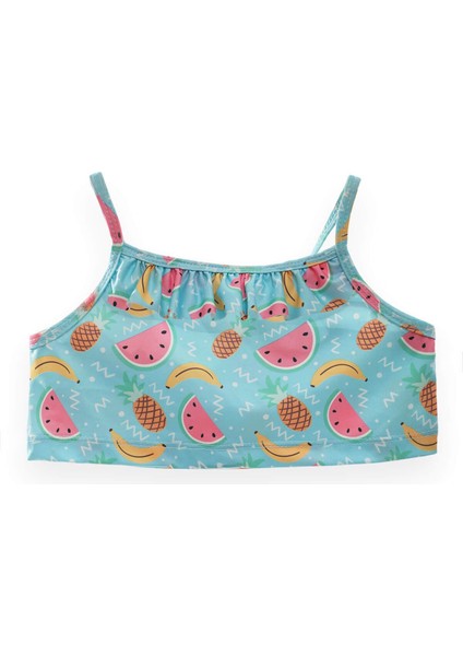 Kız Çocuk Tropikal Meyve Desenli Bikini Takım