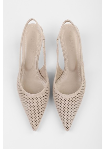 Kadın Vanie Ten Süet Lazer Delikli Stiletto fırsatları