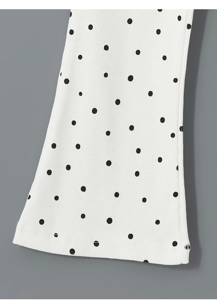 Lcw Kids Ekru Beli Lastikli Puantiyeli Kız Çocuk Tayt fiyatları