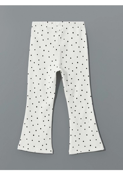 Lcw Kids Ekru Beli Lastikli Puantiyeli Kız Çocuk Tayt modelleri