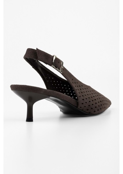 Kadın Rilou Acı Kahve Süet Delikli Dekolteli Stiletto fırsatları