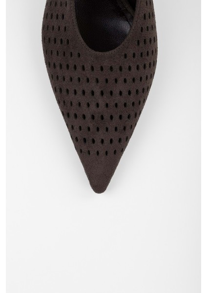 Kadın Rilou Acı Kahve Süet Delikli Dekolteli Stiletto indirimleri