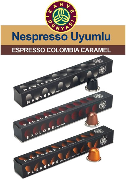 Nespresso Kapsül Kahve Tadım Seti 3 x 10 Espresso Colombia Caramel