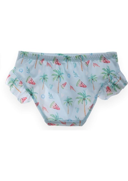 Kız Çocuk Karpuz Palmiye Desenli Havuz Plaj Bikini Takımı fırsatları