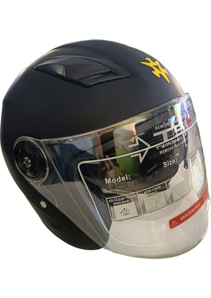 Güneş Vizörlü Açık Motosiklet Kaskı (Mat Siyah) fırsatları