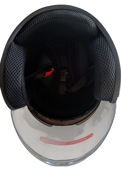 Güneş Vizörlü Açık Motosiklet Kaskı (Mat Siyah)