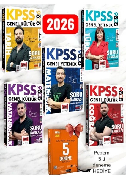 2026 Kpss Lisans Genel Yetenek Genel Kültür Tüm Dersler Çözümlü Soru Bankası Seti-Pegem 2026 Kpss Deneme