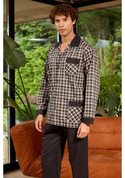 Apaj Yaka Boydan Düğmeli Dokuma Takim