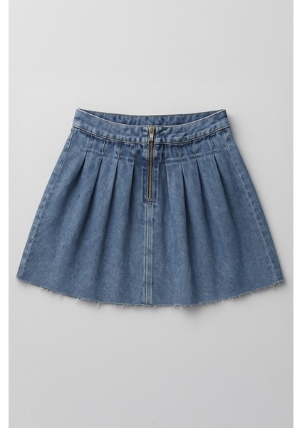 Kadın Şık Pileli Yazlık Mini Jean Etek fiyatları