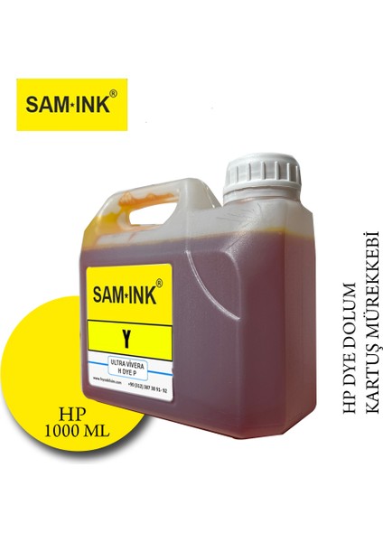 Feyink® Samink Hp Z Serisi Plotter Pigment Kartuş Dolum Mürekkebi Z2100/Z5200/Z5400/Z5600/Y (Yellow) -1000ML-