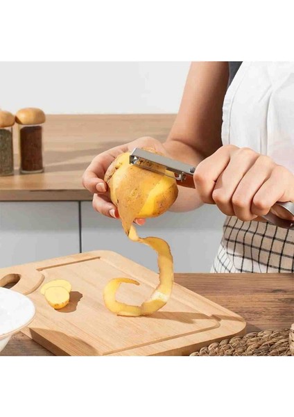 Paslanmaz Çelik Kullanışlı Pratik Sebze Meyve Oyucu Soyucu ve Çok Amaçlı Yan Soyacak fırsatları