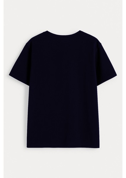 Kadın Rahat Kesim Bisiklet Yaka Baskılı Beyaz T-Shirt modelleri