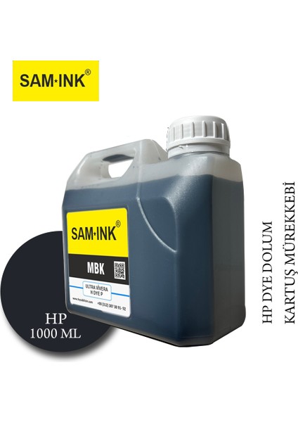 Feyink® Samink Hp Z Serisi Plotter Pigment Kartuş Dolum Mürekkebi Z2100/Z5200/Z5400/Z5600/MK (Matt Black) -1000ML-