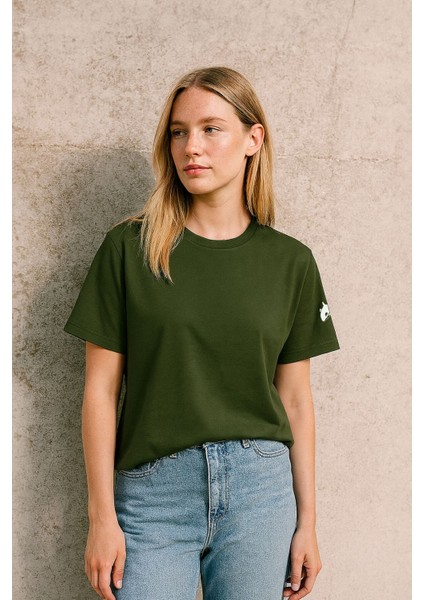 Kadın Bisiklet Yaka Basic Düz Kısa Kollu T-Shirt