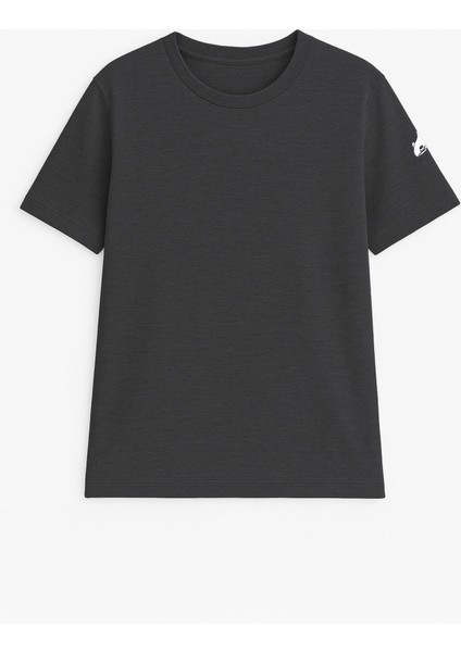 Kadın Bisiklet Yaka Basic Düz Kısa Kollu Gri T-Shirt fiyatları
