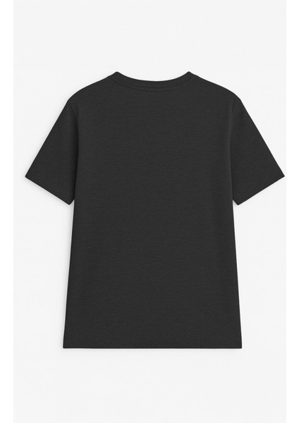 Kadın Bisiklet Yaka Basic Düz Kısa Kollu Gri T-Shirt modelleri