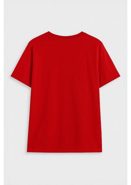 Kadın Bisiklet Yaka Baskılı Siyah T-Shirt modelleri