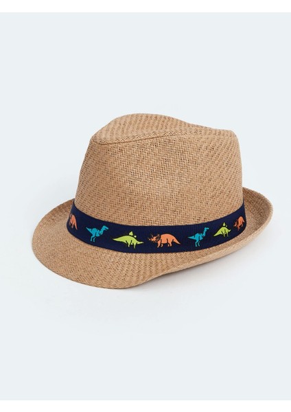 Lcw Accessorıes Bej Dinozor Baskılı Erkek Çocuk Hasır Fötr Şapka modelleri