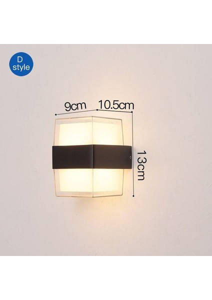 Ekim Aydinlatma 10 Watt Gün Işığı Ledli Bahçe Dış Mekan Aplik Armatürü, Modern Tasarım Bahçe Apliği