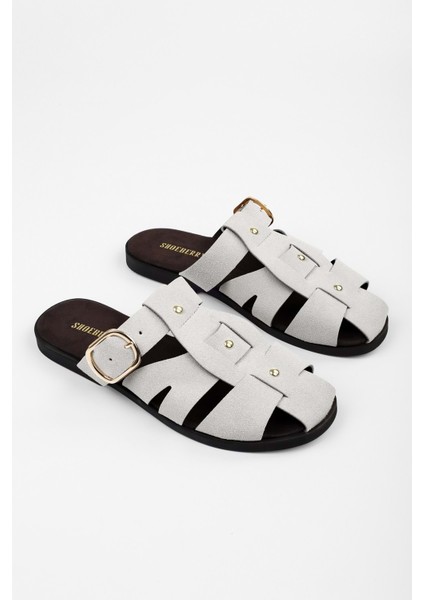 Kadın Sole Gri Süet Trok Detaylı Kemerli Terlik fırsatları