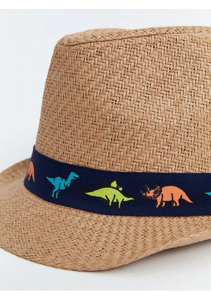 Lcw Accessorıes Bej Dinozor Baskılı Erkek Çocuk Hasır Fötr Şapka fırsatları