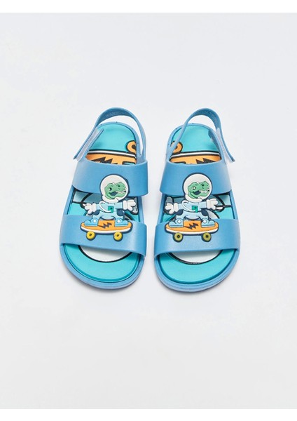 Lcw Steps Mavi Patch Detaylı Erkek Bebek Sandalet modelleri