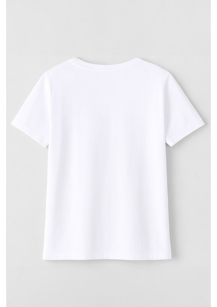 Kadın Bisiklet Yaka %100 Pamuk Dikili Baskılı Kısa Kollu T-Shirt modelleri