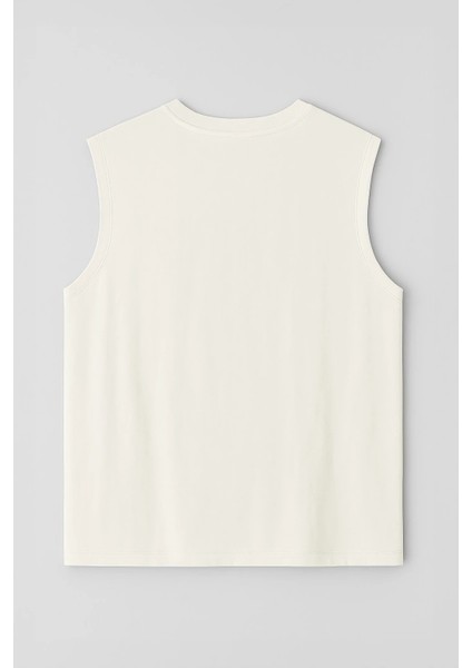 Erkek %100 Pamuk Bisiklet Yaka Bear Baskılı Kolsuz T-Shirt indirimleri