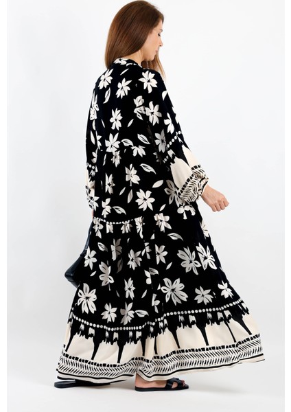 Prive Kadın Fulya %100 Viskon Maksi Boy Siyah Uzun Yazlık Elbise indirimleri