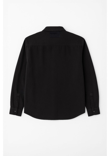 Erkek Cepli Siyah Jean Gömlek modelleri